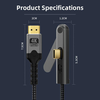DOONJIEY DJMS09 Type-C to HDTV 4K 30Hz Ultra HD Video Cable with Phone Holder, Type-C to HDTV 4K