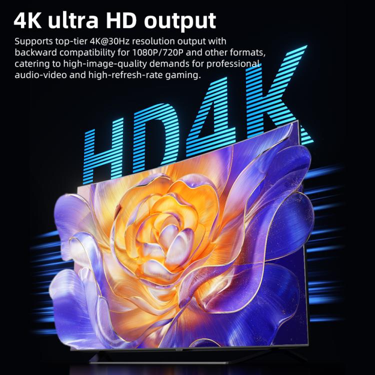 DOONJIEY DJMS09 Type-C to HDTV 4K 30Hz Ultra HD Video Cable with Phone Holder, Type-C to HDTV 4K