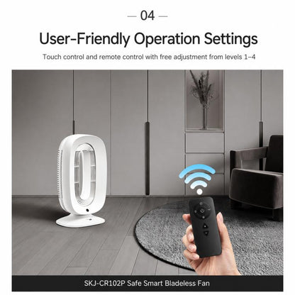 SK SKJ-CR102P Negative Ion Smart Bladeless Fan with Remote Control and Voice Control