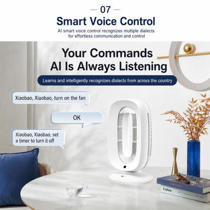 SK SKJ-CR102P Negative Ion Smart Bladeless Fan with Remote Control and Voice Control