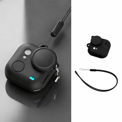 Silicone Protective Full-Body Camera Cover with Neck Strap and Lens Anti-Loss Strap, For Insta360 Go Ultra
