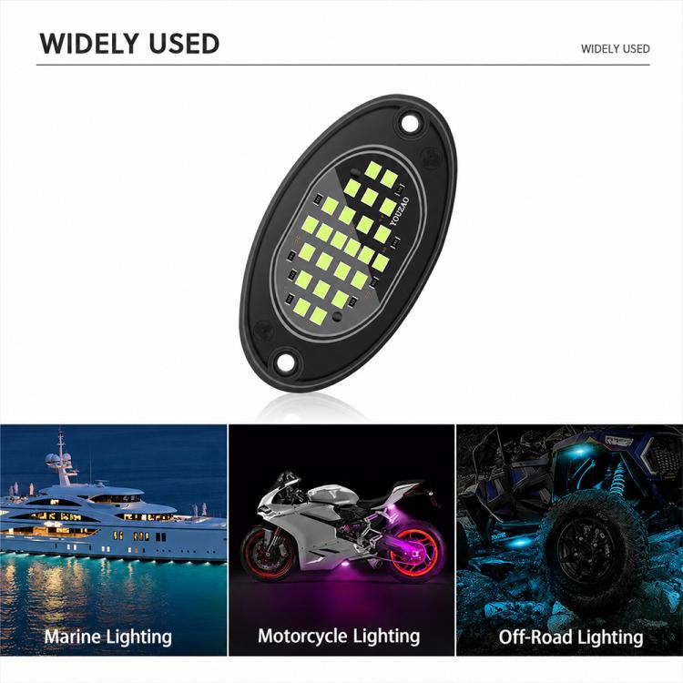 12V-24V LED Rock Lights Waterproof Offroad Vehicle Underglow Lights