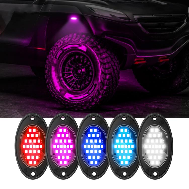 12V-24V LED Rock Lights Waterproof Offroad Vehicle Underglow Lights