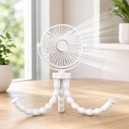 Mini Low-noise and Portable Octopus Stroller Deformation Fan Handheld USB Small Fan