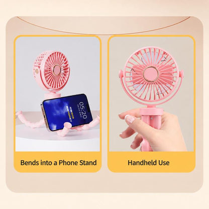 Mini Low-noise and Portable Octopus Stroller Deformation Fan Handheld USB Small Fan