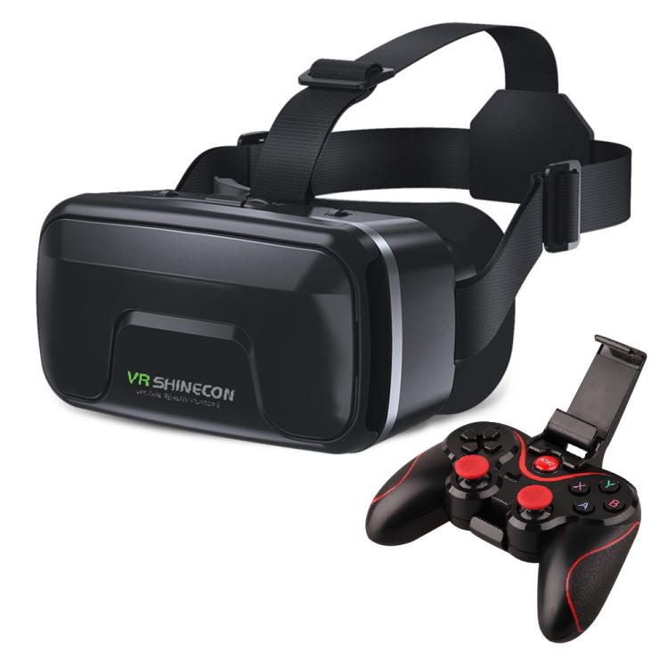 VR SHINECON G04DA Lndependent Lens Adjustment VR Glasses for 5.5-7.2 inch Phone, G04DA Host, G04DA+052, G04DA+053, G04DA+B01, G04DA+B03, G04DA+C8S with Holder, G04DA+Y1 Black