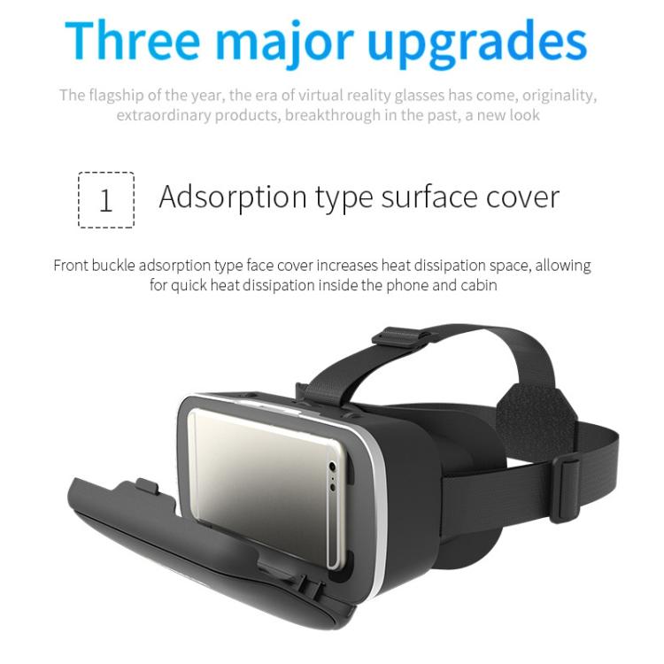 VR SHINECON G04DA Lndependent Lens Adjustment VR Glasses for 5.5-7.2 inch Phone, G04DA Host, G04DA+052, G04DA+053, G04DA+B01, G04DA+B03, G04DA+C8S with Holder, G04DA+Y1 Black