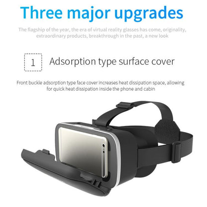 VR SHINECON G04DA Lndependent Lens Adjustment VR Glasses for 5.5-7.2 inch Phone, G04DA Host, G04DA+052, G04DA+053, G04DA+B01, G04DA+B03, G04DA+C8S with Holder, G04DA+Y1 Black