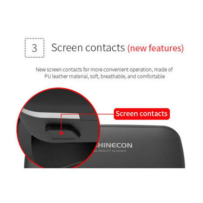 VR SHINECON G04DA Lndependent Lens Adjustment VR Glasses for 5.5-7.2 inch Phone, G04DA Host, G04DA+052, G04DA+053, G04DA+B01, G04DA+B03, G04DA+C8S with Holder, G04DA+Y1 Black