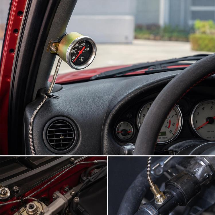 Car Modification Mechanical Dual-Display Water Temperature Gauge with 3 x Adapters, Dual-Display Water Temperature Gauge