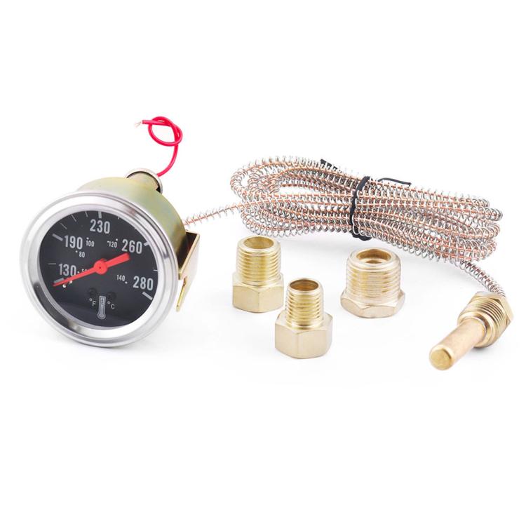 Car Modification Mechanical Dual-Display Water Temperature Gauge with 3 x Adapters, Dual-Display Water Temperature Gauge