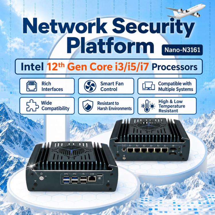3161 Multi-Port Intel 12th Gen i7-1255U Mini Industrial PC, i7-1255U 8GB + 128GB Hard Drive
