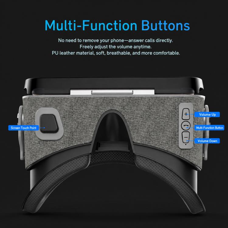 VR SHINECON G07E Earphone Edition VR Glasses for 4.7-6.1 inch Phone, G07E Host, G07E+052, G07E+053, G07E+B01, G07E+B03, G07E+C8S with Holder, G07E+S01, G07E+Y1 Black