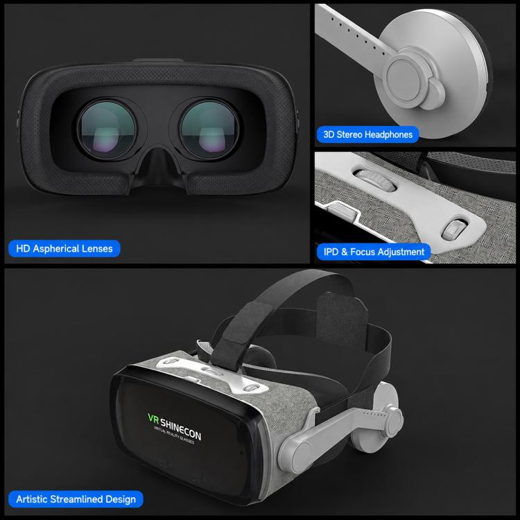 VR SHINECON G07E Earphone Edition VR Glasses for 4.7-6.1 inch Phone, G07E Host, G07E+052, G07E+053, G07E+B01, G07E+B03, G07E+C8S with Holder, G07E+S01, G07E+Y1 Black