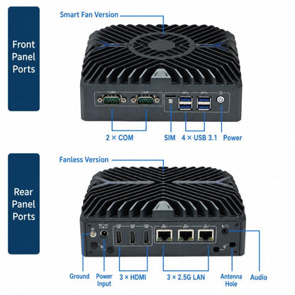 3322 Intel Core 12th i3-1215U Generation Mini Industrial PC Host without Memory Hard Drive WiFi Module, i3-1215U without Memory Hard Drive WiFi Module