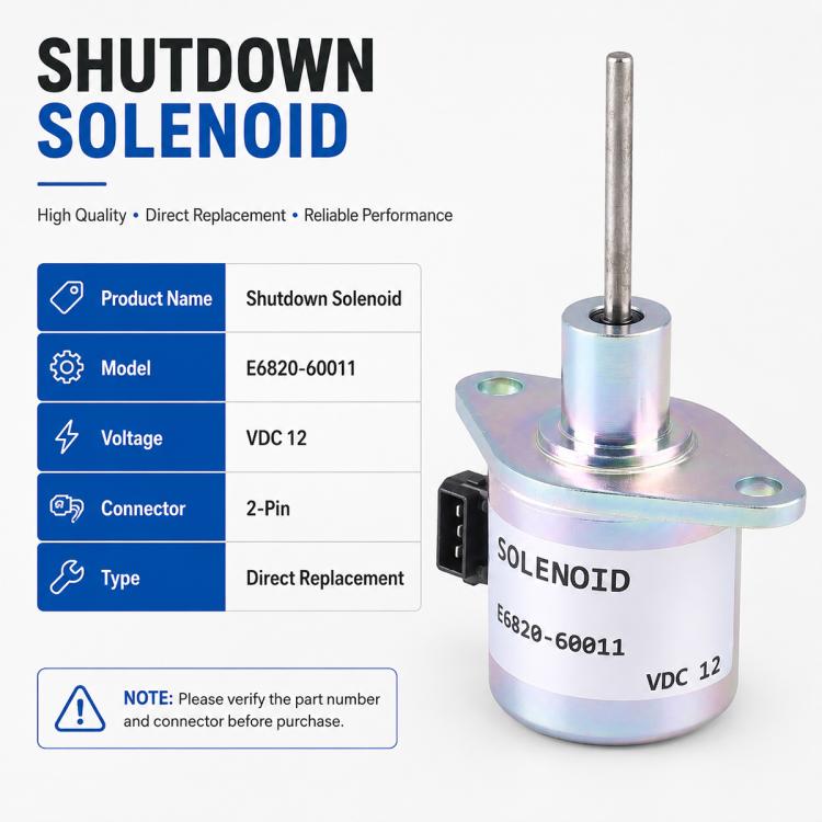 For Kioti Tractor CK25 CK27 CK3 Solenoid Valve Engine Shutdown Valve E6820-60011, For Kioti Tractor