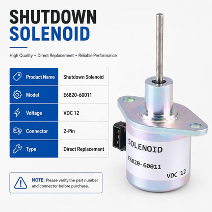 For Kioti Tractor CK25 CK27 CK3 Solenoid Valve Engine Shutdown Valve E6820-60011, For Kioti Tractor