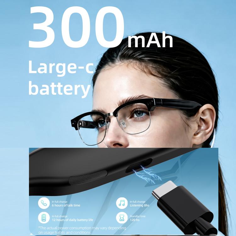 E09B Smart AI Glasses with 8MP HD Camera, BT Call, Video Recording, WiFi Transmission, Al Smart Voice Assistant, E09B