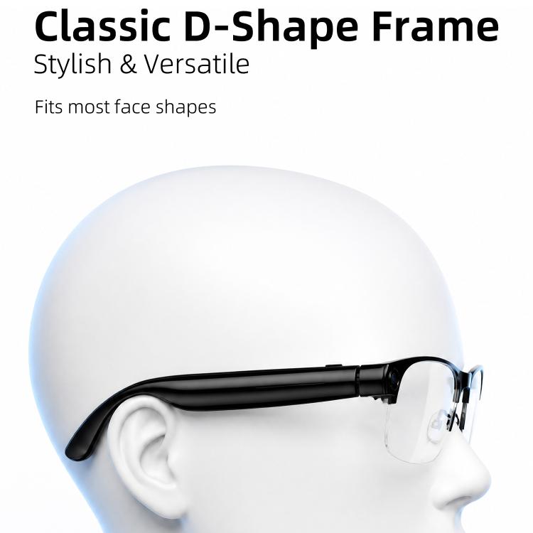 E09B Smart AI Glasses with 8MP HD Camera, BT Call, Video Recording, WiFi Transmission, Al Smart Voice Assistant, E09B