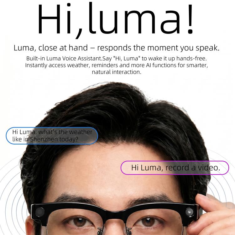 E09B Smart AI Glasses with 8MP HD Camera, BT Call, Video Recording, WiFi Transmission, Al Smart Voice Assistant, E09B