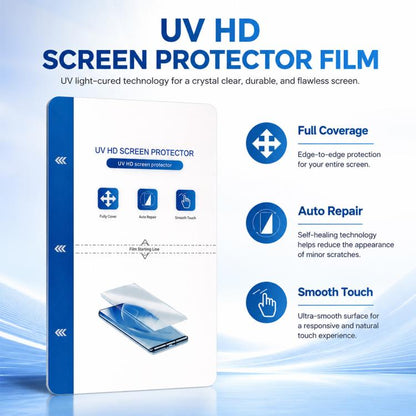 ZWX Full-Coverage Curved Silicone UV-Cured HD Film for Film Cutting Machines, 20 PCS/Pack, 40 PCS/Pack