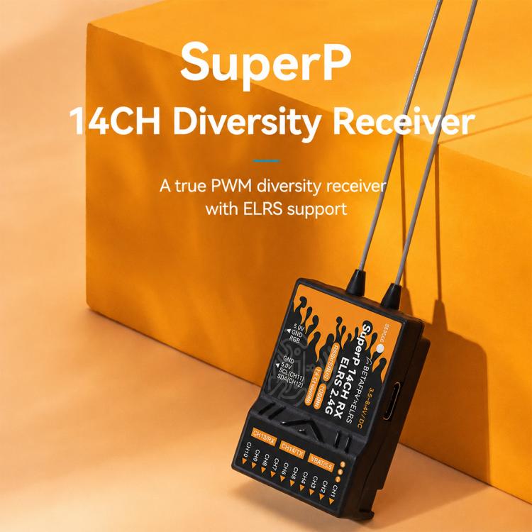 BETAFPV SuperP 14CH ELRS Diversity Receiver Long-range ELRS receiver, ELRS 2.4G, ELRS 915M