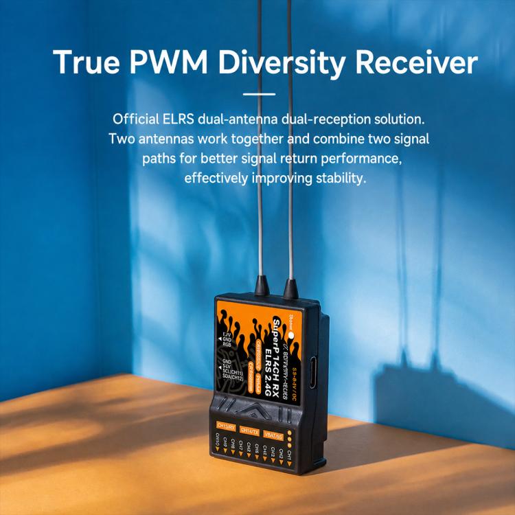 BETAFPV SuperP 14CH ELRS Diversity Receiver Long-range ELRS receiver, ELRS 2.4G, ELRS 915M