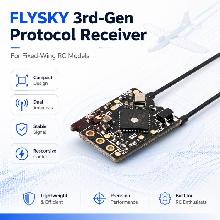 FlySky Tr8B / TMR / IN4r-GYB 3rd Generation Protocol Receiver for Model Aircraft Fixed Wings