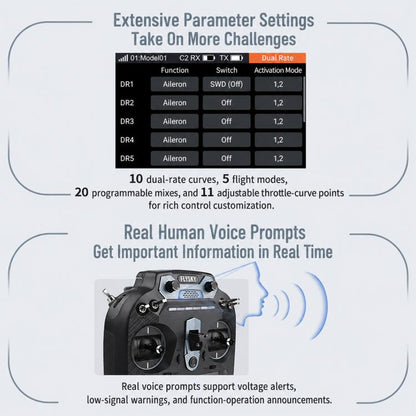 FlySky FS-ST16 2.4GHz 16CH ANT Protocol Radio Transmitter, FS-ST16 Left + SR8, FS-ST16 Right + SR8, FS-ST16 Double Return + SR8