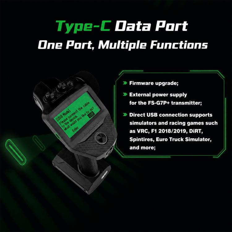 FlySky G7P+ 10CH RC Transmitter 2.4GHz 10 Channels LCD Display Remote Controller for RC Car Boat, G7P+