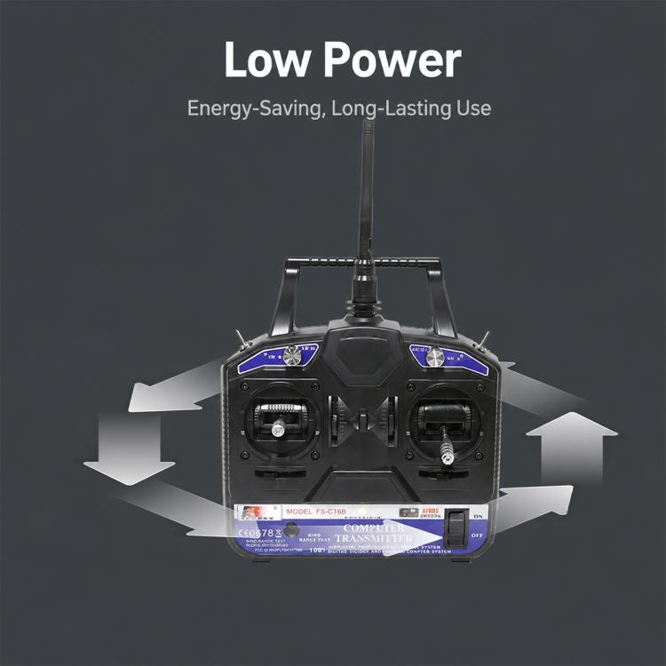 FlySky FS-CT6B 2.4GHz 6CH Radio Model RC Transmitter & R6B Receiver, CT6B+R6B