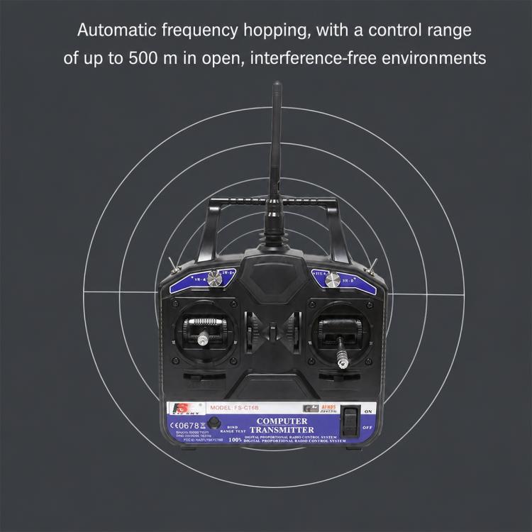 FlySky FS-CT6B 2.4GHz 6CH Radio Model RC Transmitter & R6B Receiver, CT6B+R6B