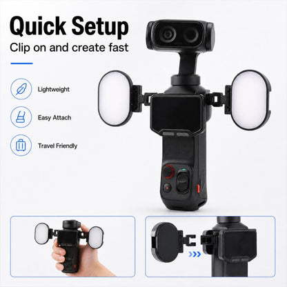 Mini LED Fill Light 360 Rotation Adjustable Color Temperature Light, For Insta360 Luna Ultra