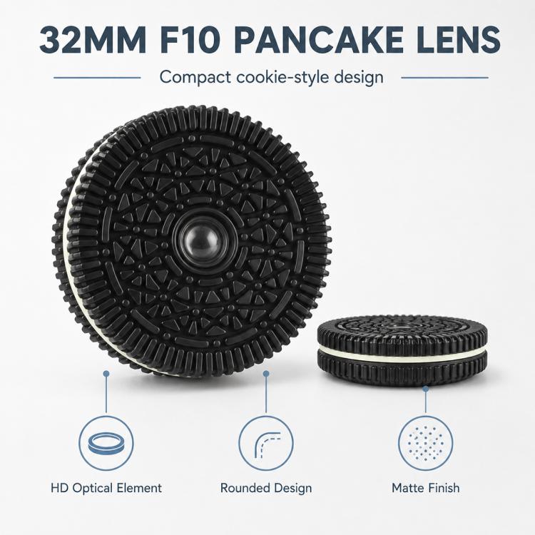 32mm F10 Fixed?Focus Pancake Lens for Sony E-mount Cameras, For Sony E-mount