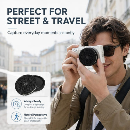 32mm F10 Fixed?Focus Pancake Lens for Sony E-mount Cameras, For Sony E-mount