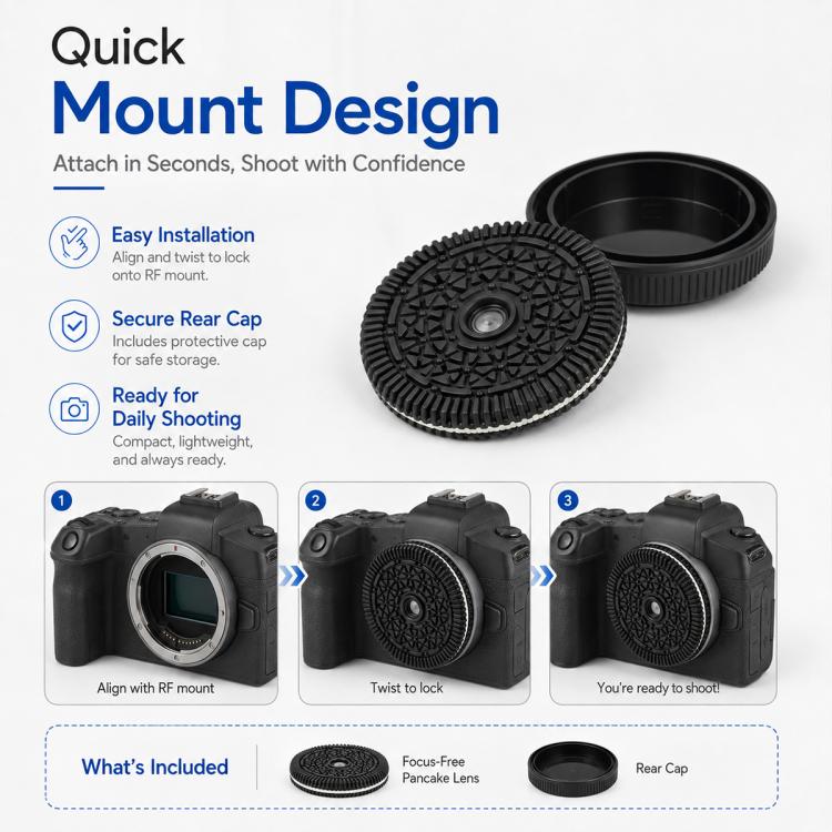 32mm F10 Fixed?Focus Pancake Lens for Canon RF-mount Cameras, For Canon RF-mount