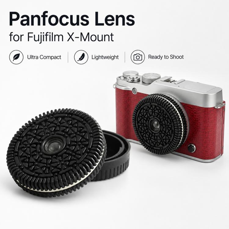 32mm F10 Fixed?Focus Pancake Lens for Fujifilm X-mount Mirrorless Cameras, For Fujifilm X-mount