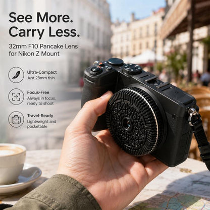 32mm F10 Fixed-Focus Pancake Lens for Nikon Z-mount Mirrorless Cameras, For Nikon Z-mount