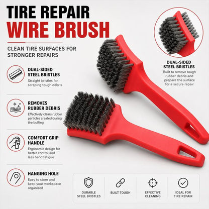 Car Tire Repair Buffing Wire Brush, Wheel Rim Steel Wire Cleaning Tool