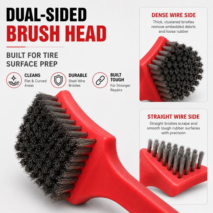 Car Tire Repair Buffing Wire Brush, Wheel Rim Steel Wire Cleaning Tool