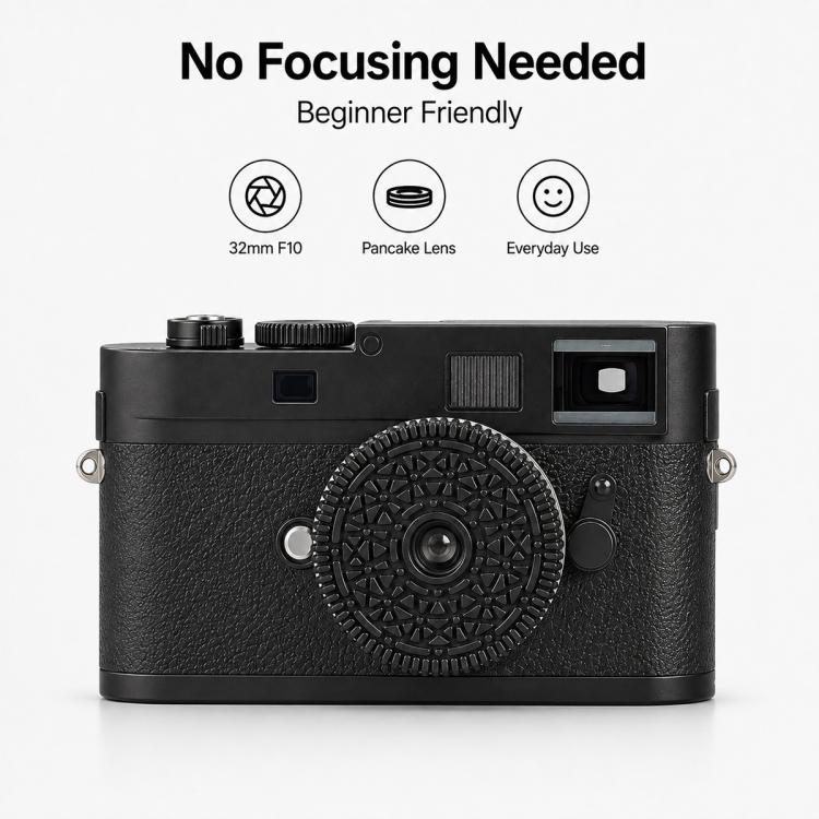 32mm F10 Fixed-Focus Pancake Lens for Leica M-mount Mirrorless Cameras, For Leica M-mount