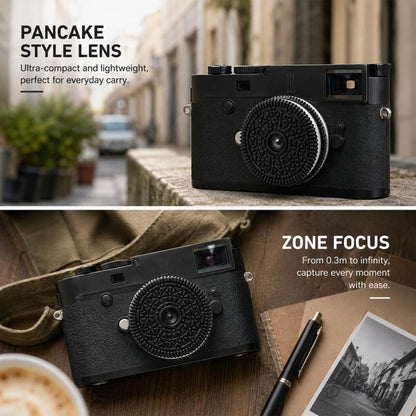 32mm F10 Fixed-Focus Pancake Lens for Leica M-mount Mirrorless Cameras, For Leica M-mount