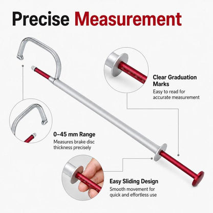 No-Removal Brake Disc Thickness Gauge, Car Brake Rotor Thickness Measuring Tool