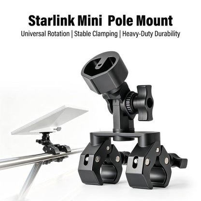 Pole Clamp Mount for Starlink Mini, Dual-clamp + Pipe Adapter, Single-clamp + Pipe Adapter, Arm-clamp + Pipe Adapter, Pipe Adapter