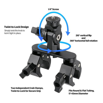 Pole Clamp Mount for Starlink Mini, Dual-clamp + Pipe Adapter, Single-clamp + Pipe Adapter, Arm-clamp + Pipe Adapter, Pipe Adapter