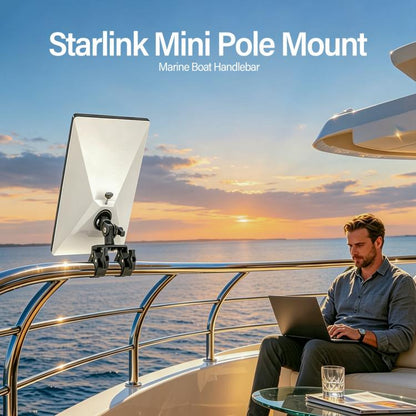 Pole Clamp Mount for Starlink Mini, Dual-clamp + Pipe Adapter, Single-clamp + Pipe Adapter, Arm-clamp + Pipe Adapter, Pipe Adapter