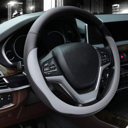 Car Microfiber Leather Steering Wheel Cover, Diameter: 38cm, with Inner Ring, without Inner Ring
