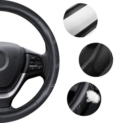 Car Faux Leather Steering Wheel Cover, Diameter: 38cm