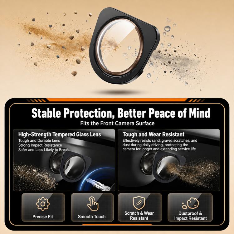 Car Front Camera Tempered Glass Lens Protective Cover for Tesla Model Y / YL / 3