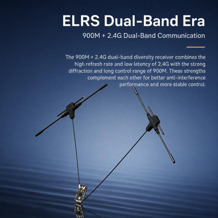 BETAFPV SuperX Nano ELRS Gemini Xross Dual-frequency Receiver ELRS 2.4GHz + 915M Module, SuperX